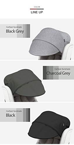 Manito Sun Shade Extender/Auxiliary Canopy for Car Seat (Charcoal Grey) - color: Charcoal Grey