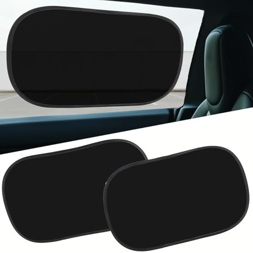 GENANY 2pcs Black Window Sun Shade for Sedan SUV Truck (21x14 Inches), Sun Shades for Side Window, Accessories for Kids, Baby Window Shades, Spring Car Decor - color: 01. Black
