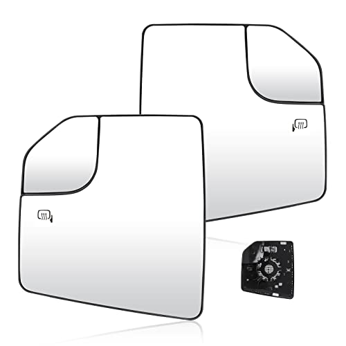 Driver Left and Passenger Right Side Heated Blind Spot Mirror Glass Fit for 2015-2020 Ford F-150, Side View Mirror Glass, Replacement for FL3Z17K707L, FL3Z17K707A - size: Left and Right