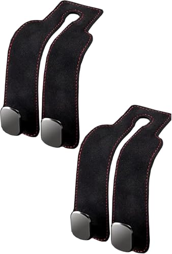 Headrest Hooks for Car,2026 New Two Hook Fur Leather Seat Back Headrest Hanger (2PCS-Black) - color: 2PCS-Black