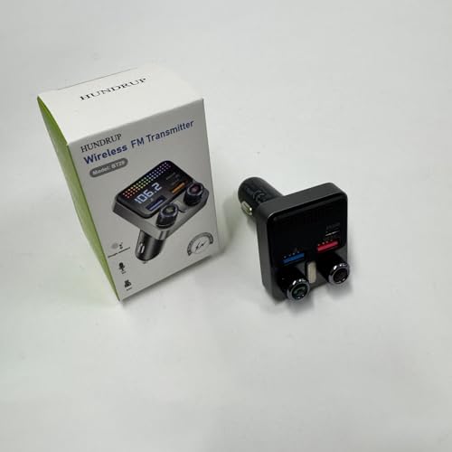 Bluetooth 5.4 Car Adapter 48W Charging USB Bluetooth Adapter for Car,Wireless Fm Transmitter Radio,Song Switching,Handsfree Calling and Audio Receiver,HiFi Music Player,Matrix LED Effects