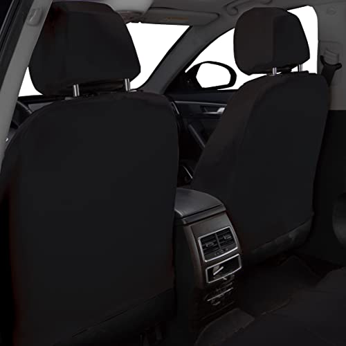 Flying Banner Car Seat Covers Front Seats Rear Bench Polyester car seat Protectors Easy installations Rear Bench Split Classic Man Lady Truck Soid Black - color: Solid Black