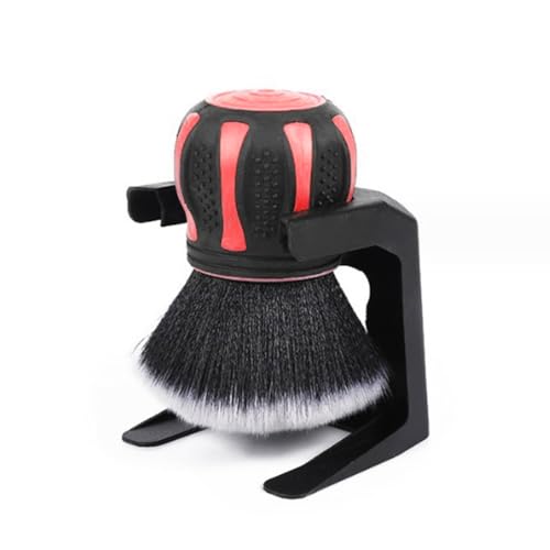 Ziciner Ultra Soft Detailing Brushes, Car XL Synthetic Brush Comes with Storage Rack, Auto Interior Dusting Brush Cleaning Tool Covers Large Area Inside or Outside Vehicles (Red) - color: Red