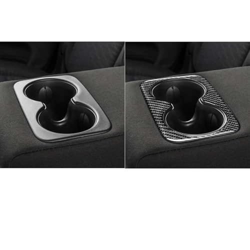 NVCNX Real Premium Carbon Fiber Accessories for Dodge Durango 2011-2020 2012 2013 2014 2015 2016 2017 2018 2019 Car Rear Cup Holder Cover Interior Trim Sticker Decal 1PC - color: 2011-2020 Rear Cup Holder Trim