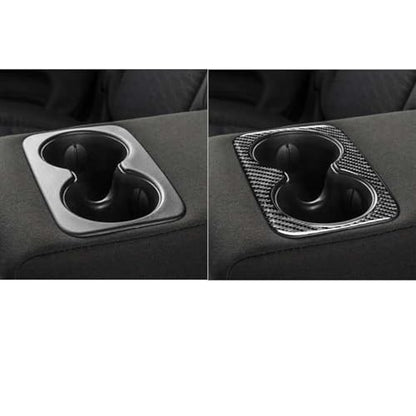 NVCNX Real Premium Carbon Fiber Accessories for Dodge Durango 2011-2020 2012 2013 2014 2015 2016 2017 2018 2019 Car Rear Cup Holder Cover Interior Trim Sticker Decal 1PC - color: 2011-2020 Rear Cup Holder Trim