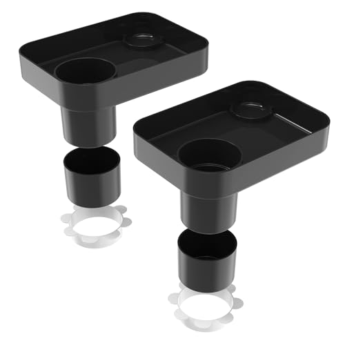 (2 Pack) Car Seat Tray for Kids Travel, Carseat Tray for Food Toddler, Car Seat Table Tray, Car Seat Cup Holder Snack Tray for Graco, Evenflo, Chicco, Rotatable Removable Family Road Trip Essentials - color: Glossy Black-2 Pack