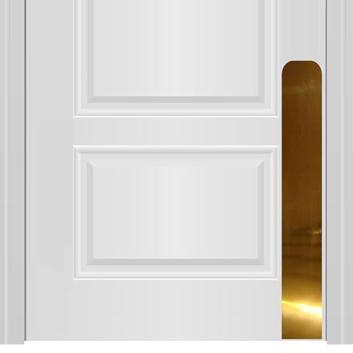 Deck the Door Decor Dog Scratch Door Protection Plate - Elegant Anodized Aluminum for All Door Types | Pet-Safe - Polished Edges & Rounded Corners | Magnetic Mount - Shiny Brass, 4” x 30” - color: Shiny Brass, size: 4 x 30"