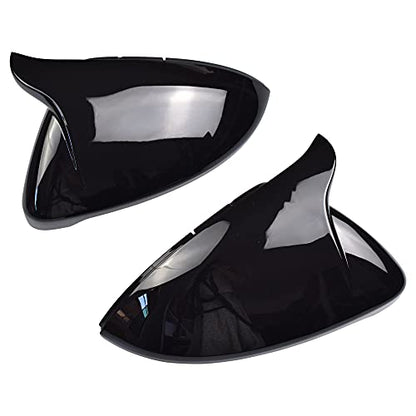 1 Pair Rearview Mirror Cover Left Right Side Mirror Covers Caps for VW Golf MK7 7.5 GTI 7 Golf 7 R - color: Black-2