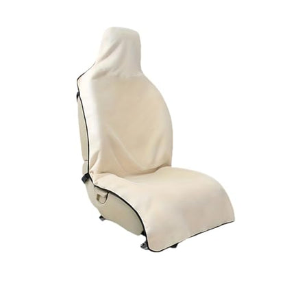 ZIMISI Waterproof Car Seat Covers, Non-Slip Towel Front Seat Covers, Sweat Car Seat Protector Cover for Gym Workout, Yoga, Running, Swimming, Beach & Hiking (Beige) - color: Beige