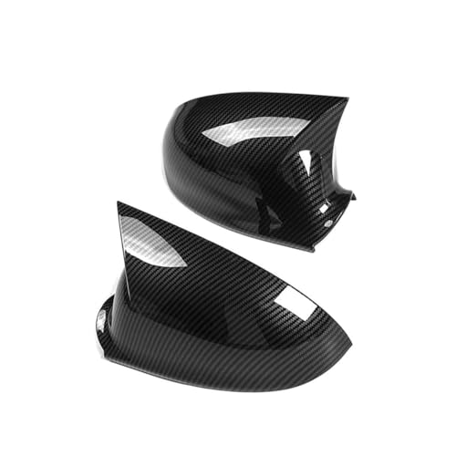Pair Carbon Fiber Black Side Wing Mirror Cover Caps For VW Golf GTI Jetta MK5 2003-2009 Left&Right Side, Rearview Mirror Cover Decoration Trim