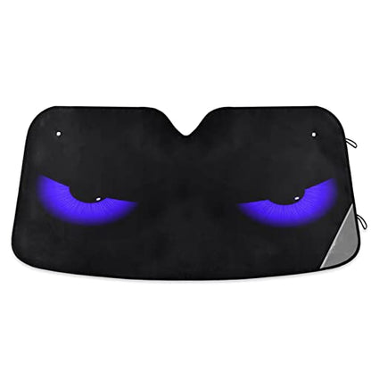 Blue Evil Eyes Windshield Sun Shade - Foldable Car Front Window Sunshades for Most Sedans SUV Truck, Blocks UV Rays and Keeps Your Vehicle Cool - color: Blue Evil Eyes, size: 57 x 31.5 in