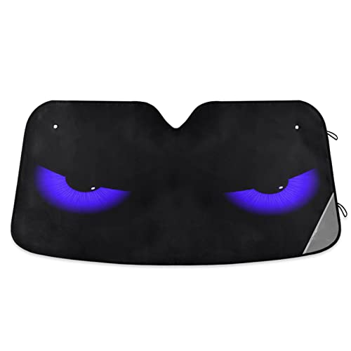 Blue Evil Eyes Windshield Sun Shade - Foldable Car Front Window Sunshades for Most Sedans SUV Truck, Blocks UV Rays and Keeps Your Vehicle Cool - color: Blue Evil Eyes, size: 57 x 31.5 in