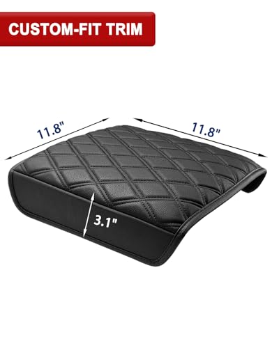 Center Console Armrest Cover for Ford F150 2021 2022 2023 2024 2025 2026, Arm Rest Protective Cushion Pad, Interior Accessories, Black (Fits Work Surface Console Only) - size: Work Surface, 21-26 F150, Black