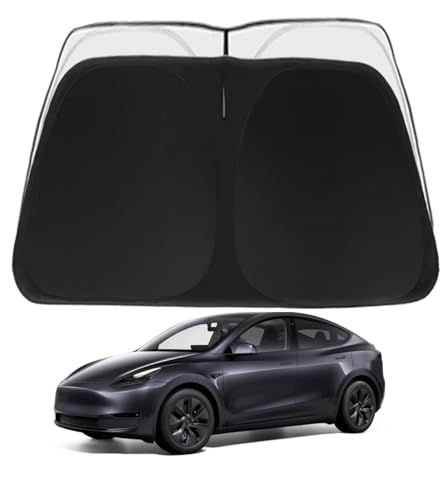 Model Y/3 Customized Windshield Sun Shade for 2017-2026 Model Y/Model 3 Sunshade Accessories (Fit 2025-2026 Model Y Juniper / 2024 Model 3 Highland) Upgraded Foldable Sunshade, Blocks UV Rays - size: For Model 3/Y