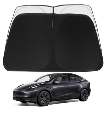 Model Y/3 Customized Windshield Sun Shade for 2017-2026 Model Y/Model 3 Sunshade Accessories (Fit 2025-2026 Model Y Juniper / 2024 Model 3 Highland) Upgraded Foldable Sunshade, Blocks UV Rays - size: For Model 3/Y