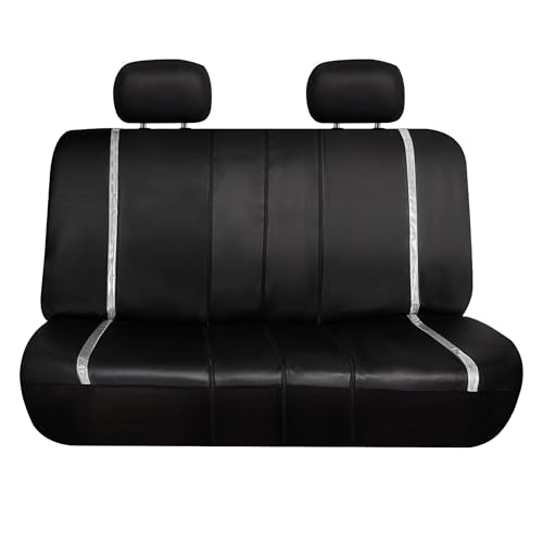 FH Group Full Set Faux Leather Car Seat Covers - Universal Fit, Low Back Front Seat Covers, Airbag Compatible, Split Bench Rear, Seat Cover for SUV, Sedan, White - color: White, style: Seat Covers