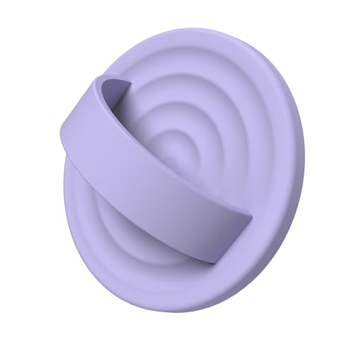 Magnetic Phone Grip Ring Holder, Liquid Silicone Magnet Cell Phone Grip Finger Loop, Compatible with Magsafe, Back of Phone for iPhone 17/16/15/14/13/12 Series, Lilac Purple - color: Lilac Purple