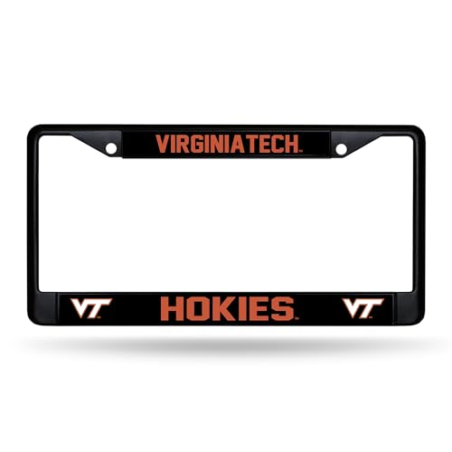 Rico Industries NCAA Standard Black Chrome Frame with Decal Inserts 12" x 6" Car/Truck Auto Accessory