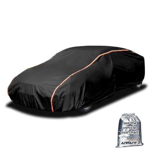Super Lightweight Large Sedan Car Cover, Outdoor Car Covers for Automobiles All Weather Waterproof,Full Exterior Covers Rain UV Snow Protection Fit Sedan 208" to 218" - color: Black(Air Pro), size: Size 7: Sedan Plus (Under 219")