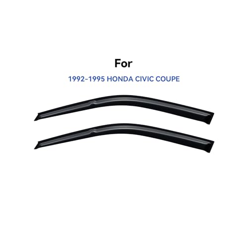 Window Visors Rain Guards for 1992 1993 1994 1995 Honda Civic Coupe, Out-Channel Window Vent Wind Deflectors Visors Shades for 92 93 94 95 Civic 2DR - size: 1992-1995 Honda Civic Coupe