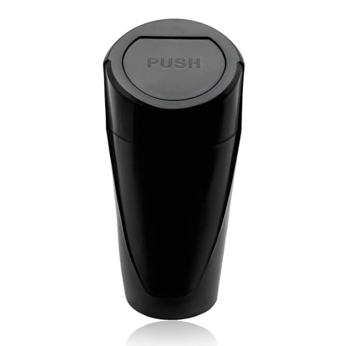 Car Trash Can with Lid, Mini Portable Auto Cup Holder Garbage Bin Leakproof Trash Organizer, Universal Multipurpose Storage Container Garbage Organizer for Car Home Office (Black) - color: Black