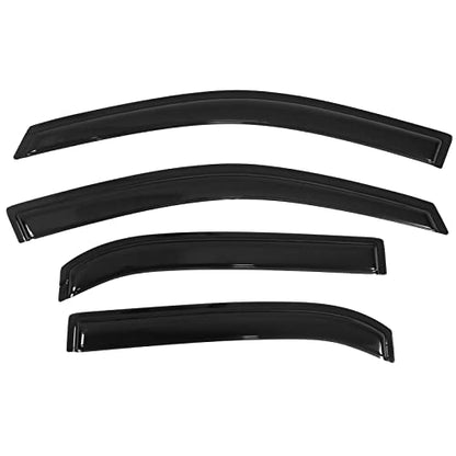 IKON MOTORSPORTS Window Visors Compatible with 2010-2017 Chevy Equinox, Dark Smoke Acrylic Wind Sun Rain Vent Guards 4PC