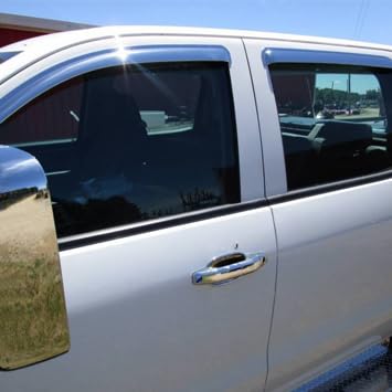 Chrome Side Window Visor Wind Vent Deflector for 2013-2019 Ford Escape,4pcs Outside Mount Style Chrome Nice Shade Sun Rain Guards Set 94383Y - size: 4pcs 2013-2019 Escape (Outside Mount) Chrome