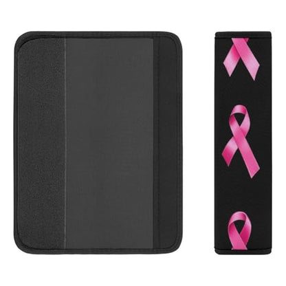 Women's Car Belt Covers, Breast Cancer Awareness Ribbons Black Fashion Cushion Pad Car Shoulder Strap Harness Pad - color: Color347