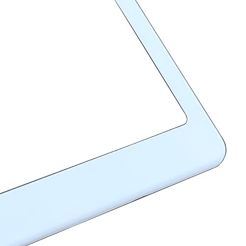 T304 Stainless Steel License Plate Frame – 8K Mirror Polish Finish, Rust-Resistant, Slim Design, Universal Fit, Includes Screw Caps, Washers & Stainless Steel Screws (White) - color: White