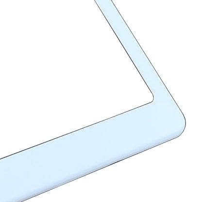 T304 Stainless Steel License Plate Frame – 8K Mirror Polish Finish, Rust-Resistant, Slim Design, Universal Fit, Includes Screw Caps, Washers & Stainless Steel Screws (White) - color: White