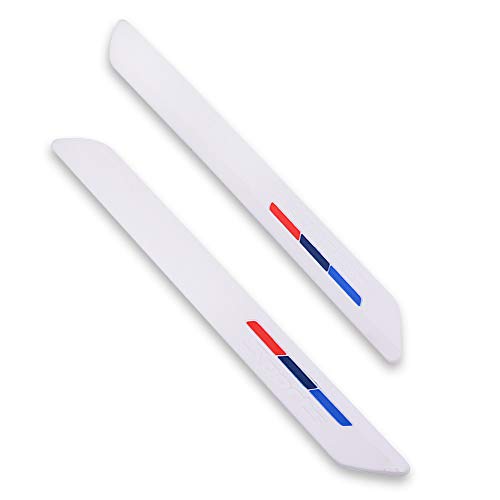runmade for Car Front Rear Bumper Protector Corner Guard Rubber Strips Side Bumper Protection White Guard Anti-Scratch Conner Pad Fit Suvs Pickup Truck - color: white (straight)