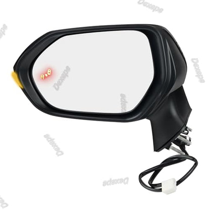 Driver Side Mirror Assembly Compatible with Toyota Corolla 2020-2025 Heated with Turn Signal, Blind Spot Monitor, Power Adjustable Replace 8794012G10, TO1320395 Black (7Pin Left) - style: 7pin Left