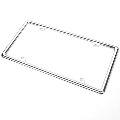 Chrome License Plate Frames Made of Zinc Alloy Metal, Universal Car Accessories,2Pack Front & Rear License Plate Holders Never Rust and Unbreakable with All Mounting Hardware Included - color: 2 PCS