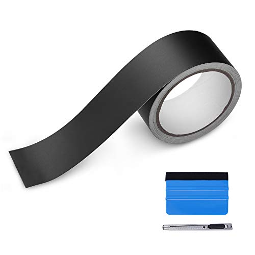 LZLRUN Free Tool Kit Matte Vinyl Tape for Black Out Chrome Delete Window Trim Door Trim (2Inches x 30Feet) - color: Matte, size: 2Inches x 30Feet
