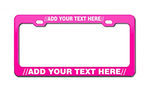 Stainless Steel Pink Customizable License Plate Frame Automobile Auto - color: Pink-Vinyl