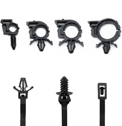 Universal Push Mount Cable Zip Tie with Automotive Wire Loom Clips Kit, Car Engine Bay Replacement Parts for Trucks Cars (50pcs) - color: Style a, size: 50