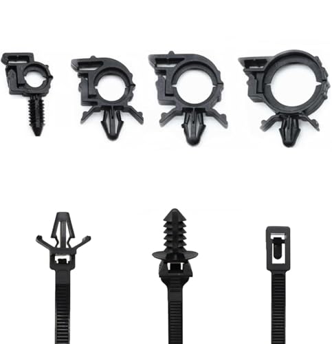 Universal Push Mount Cable Zip Tie with Automotive Wire Loom Clips Kit, Car Engine Bay Replacement Parts for Trucks Cars (50pcs) - color: Style a, size: 50