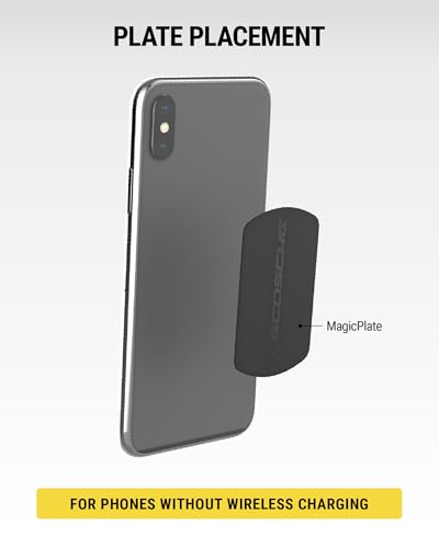 Scosche MagicMount Replacement Metal Plate Kit, Large Metal Plates with Strong Adhesive for Car Magnet Phone Mount Magnetic Cell Phone Holder, Universal Fit with All Devices and Cases, Black, 2-Pack - size: 2 Plates, style: Original