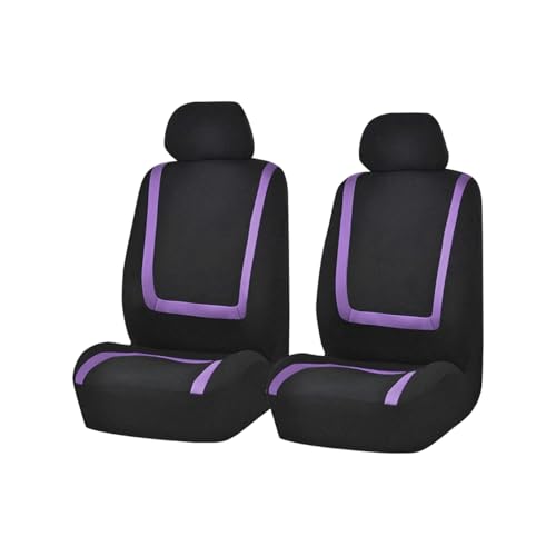Zpana Front Car Seat Covers, Split Non-Slip Vehicle Front Seat Protector, Durable Comfortable Automotive Interior Chair Protective Cover, Universal for SUV Automobile Truck (Black/Purple) - color: Black/Purple, size: Front Seat