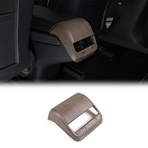 Rear Air Outlet Vent Trim Cover, Rear Air Condition Vent Cover Trim, Rear Center Console Air Vent A/C Cover Trim for Tesla Model 3/Y 2017-2023 (Wood Grain) - color: Pear Wood Texture