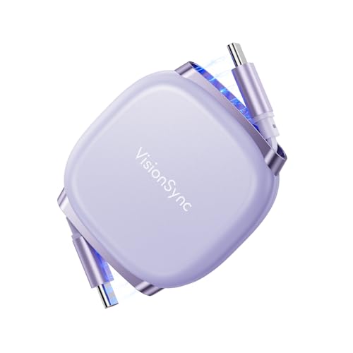 240W USB C to USB C Cable,PD3.2 Retractable USB C Cable with Magnetic Slot for Travel,Car,5 Preset Length,Fast Charging for iPhone 17/16/15,iPad,MacBook,Galaxy S25/24,Purple,3.3ft - color: Purple, size: 1Pack-3.3ft