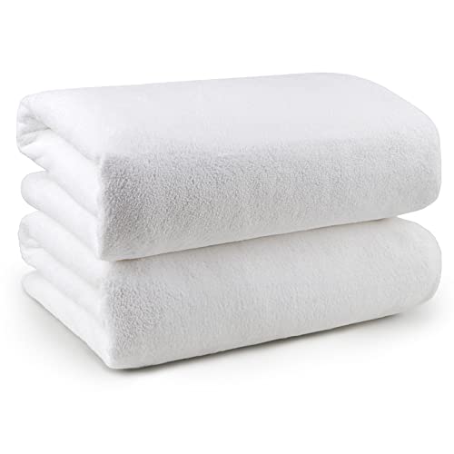 Orighty Bath Towels Pack of 2(27’’ x 54’’) - Soft Feel White Bath Towel, Highly Absorbent Bathroom Towels for Body, Quick Drying, Towel for Sport, Yoga, SPA, Fitness - color: White, size: 2 Pack Bath Towels