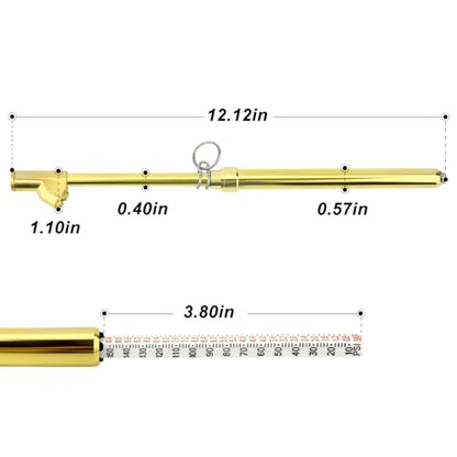 MEANLIN MEASURE 5PCS Gold Double Straight Type Tire Pressure Gauge, Dual Head Air Pressure Gauge, Pressure Range 10-150 Psi (Suitable for Trucks, etc.)