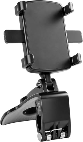 YUHENG Car Phone Holder Mount for Dashboard Rearview Mirror Sun Visor,360° Rotation & Strong Grip,Universal Adjustable Phone Clamp for iPhone 17 Pro Max 3–7” Phones | One-Hand Use, No-Block View