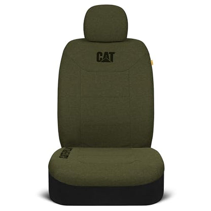 Cat CozyBlend Car Seat Covers, Olive Green Heather - Premium Jersey Fabric Seat Covers for Cars Trucks SUV, Breathable Cotton Car Seat Covers Front Seats Only, Universal Fit Automotive Interior Covers - color: Olive Green