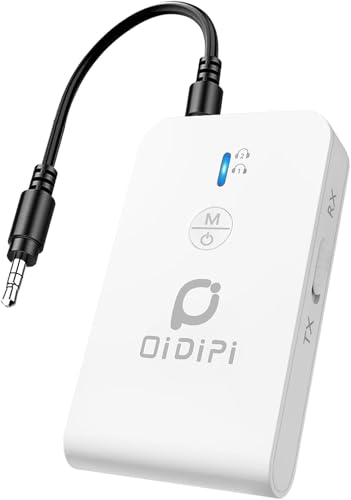 Blutooth 5.3 Receiver & Transmitter, AptX Low Latency, Supports 2 Wireless Headphones or AirPods for Airplane, TV, PC, Gym, Switch, Bluetooth Receiver for Car/Home Stereo (White) - color: Aptx Low Latency White