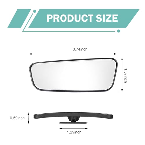 2 PCS Blind Spot Mirror, Rectangular Framed Curved Wide-angle Rearview Mirror, HD Anti-glare Parking Accessory with Adjustable Bracket, Truck Accessories for Men (Black)