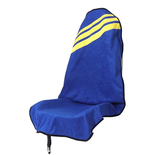 Waterproof Car Seat Cover Towel, Non-Slip Sweat Proof Car Seat Protector, Universal Fit for SUVs, Trucks, Jeep Post Workout/Gym/Beach Front Seat Cover, Washable, for Sweaty Athletes (Dark Blue/Yellow) - color: Dark Blue