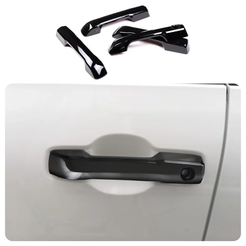 Car AccessoriesExterior Side Door Handles Cover Trime Without Smart Keyhole Compatible with Toyota Tundra/Sequoia 2026 2025 2024 2023 2022 (Black) 4PCS ABS - color: Black