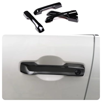 Car AccessoriesExterior Side Door Handles Cover Trime Without Smart Keyhole Compatible with Toyota Tundra/Sequoia 2026 2025 2024 2023 2022 (Black) 4PCS ABS - color: Black
